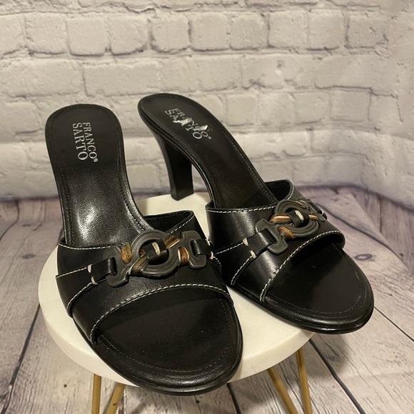 Franco Sarto Shoes - Franco Sarto heels black leather mules size 8M
